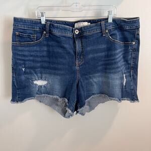 Torrid Distressed Denim Shorts Size 26